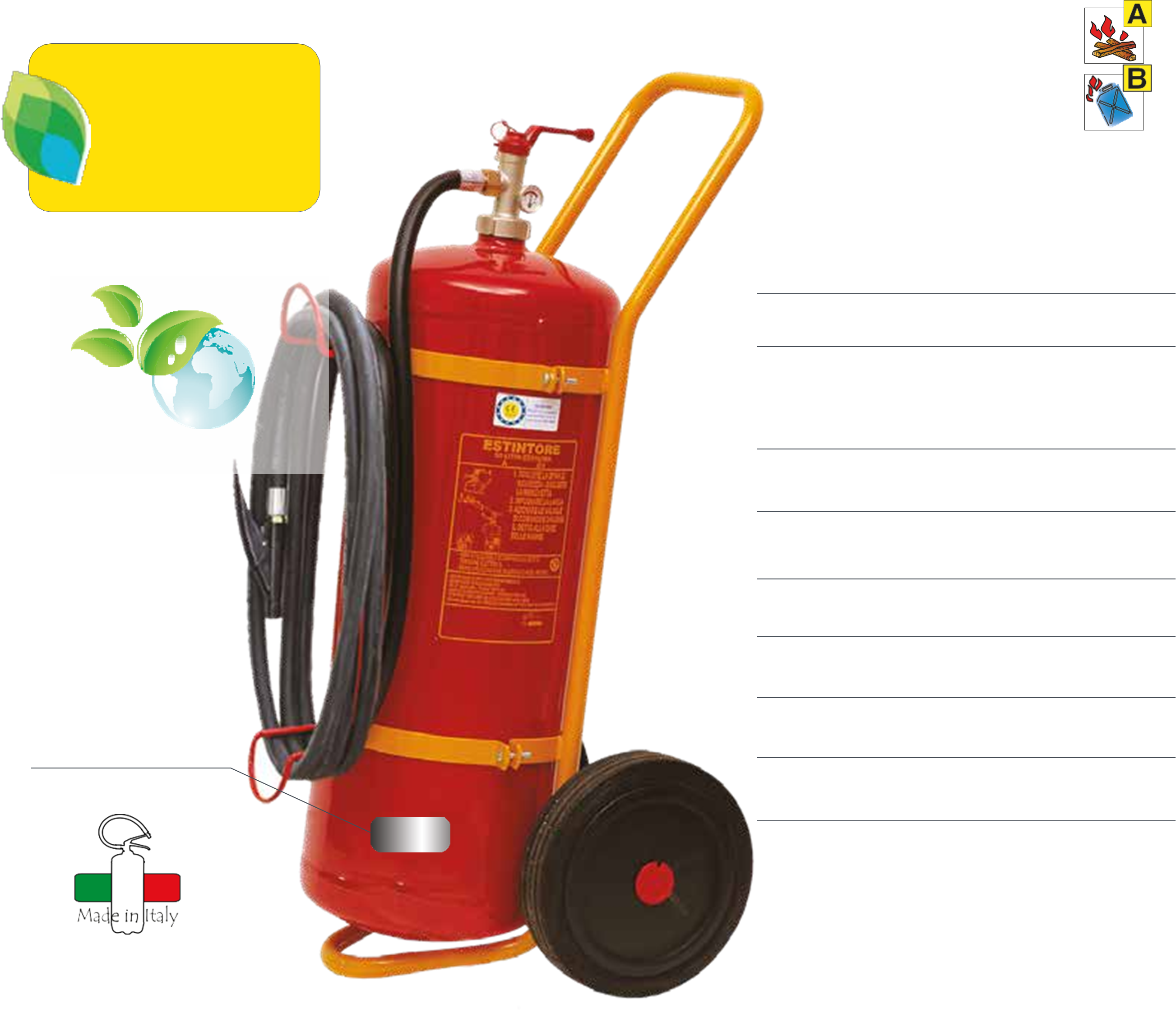 Πυροσβεστήρας Τροχήλατος 50Lt  Fluorine free(PFOS - PFAS - PFOA )