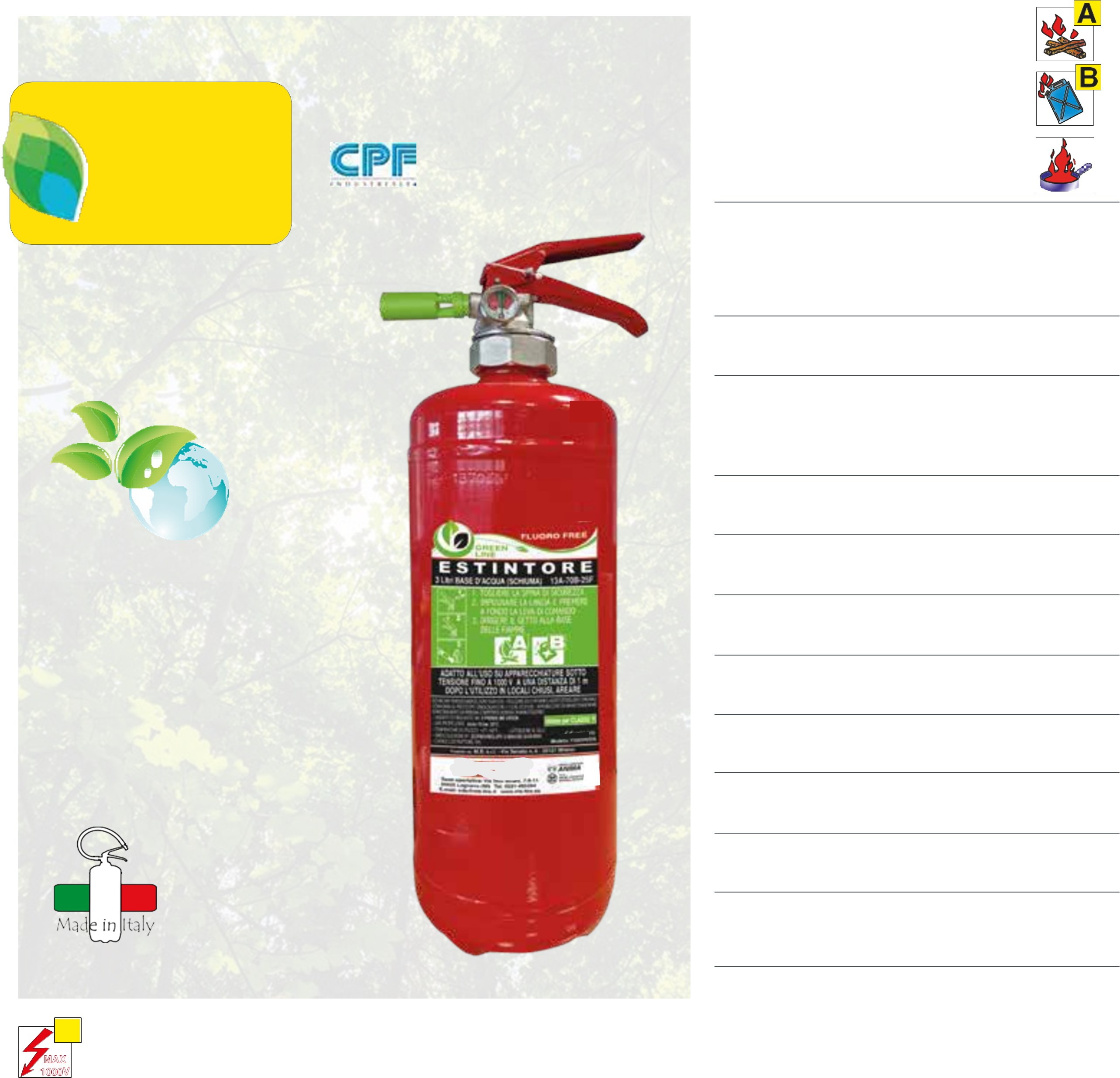 Πυροσβεστήρας Αφρού 3Lt Fluorine free (PFOS - PFAS - PFOA )